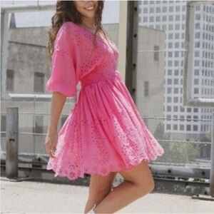 *FLAWED* NWT! Free People Cotton Lottie Dress in‎ Pink Fizz Size Small